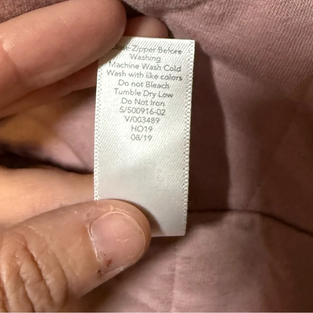 Athleta Ritual Jacket Women’s M Mauve Hooded Faux Fur Full Zip Winter Coat - Picture 11 of 11